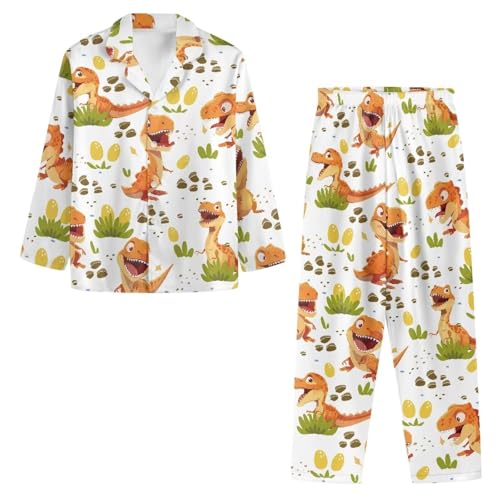 Men Pajama Set Fall Lounge Set Button Down Long Sleeve Sleepwear2