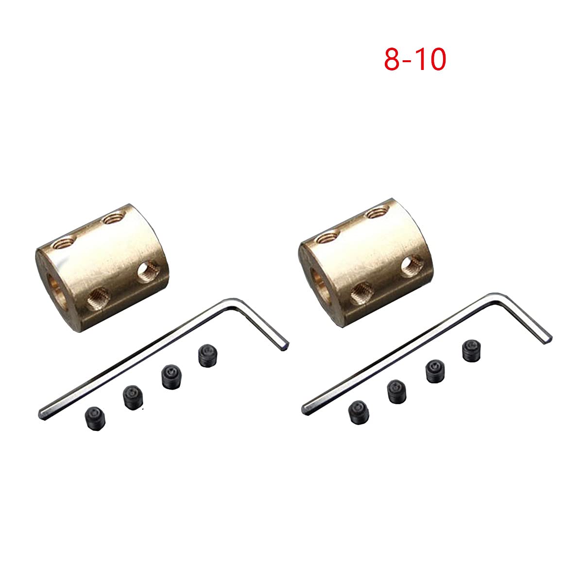 TOOLDO D14mm x L22mm Copper Rigid Coupling, 8mm to 10mm, 2 Pcs, Copper color - Image 2