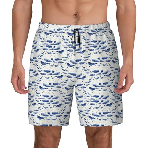 Short de bain respirant pour homme bleu à motif baleine élégant taille S
