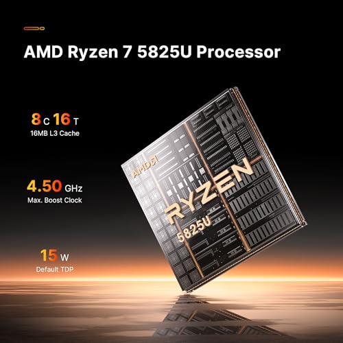 undefined BOSGAME P4 Mini PC, Mini Desktop Computer with AMD Ryzen 7 5825U (up to 4.5GHz), 32GB DDR4, 1TB PCIe SSD, Dual LAN 2.5G & Wi-Fi 6E & BT5.2, 4K Triple Display, for Home, Office, Gaming, Design の商品画像 2