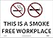 NMC M954PB This is A Smoke Free Workplace Sign ? 14 in. x 10 in. PS Vinyl Safety Sign with Graphic, Black/Red Text on White Base