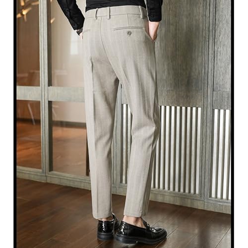 Pinstripe Wrinkle Resistant Pant Mens Pinstripe Stretch Chino Pants Men's Lightweight Striped Dress Pants4