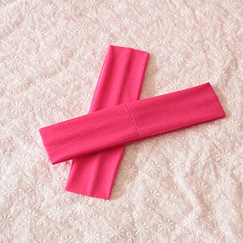 Image of Sport Yoga Headbands,Pack of 14,Fashion Soft Elastic Polyester Sweatband Yoga Stretchy Headband for Women Man Girl (Rose Red)