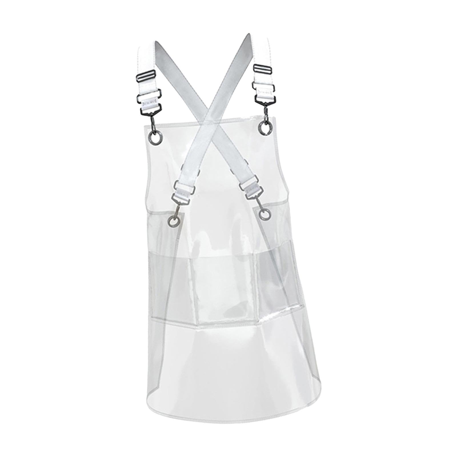 Delantal de Cocina Impermeable con Bolsillos para Limpiar Manos Ajuste en Cintura Y Tiras Largas Adecuado para Chef Camarero Barbero Tienda Ba