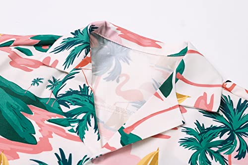 Cromoncent Mommy and Me Matching Hawaiian Outfits Girls & Womens Hawaiian Shirts Tropical Button Down Shirts4