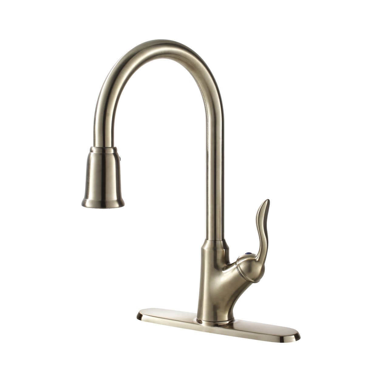Ultra Faucets UF13303 Transitional Collection Aerated Single-Handle Kitchen Faucet with Pull-Down Spray, Stainless Steel