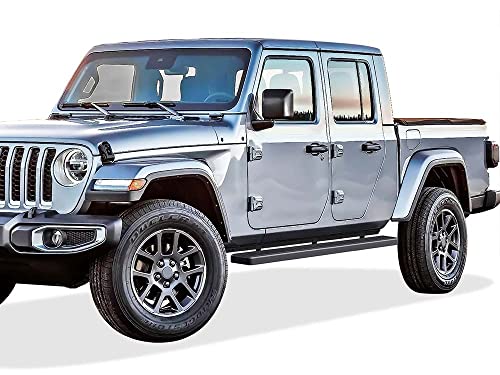 Estribos laterales de acero inoxidable negro para Jeep Gladiator miniatura 6