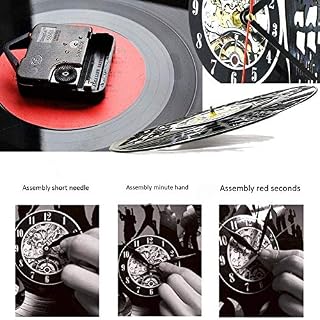 Qivor Vinyle Horloge Murale Enregistrement, décoration Murale Design thème Beatles Grandes horloges, des Cadeaux d… - Les Beatles, Paul McCartney, John Lennon, RIngo Starr, George Harrison Qivor Vinyle Horloge Murale Enregistrement, décoration Murale Design thème Beatles Grandes horloges, des Cadeaux d… – Image 2
