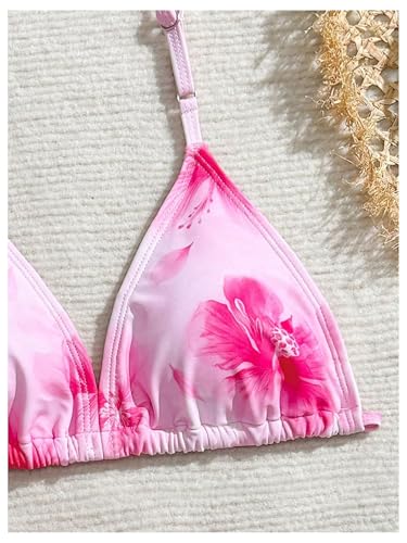 Image of RoseSeek Girl's 3 Piece Cute Bowknot Bathing Suit Halter Triangle High Waisted Swimsuit with Beach Cover Up Skirt