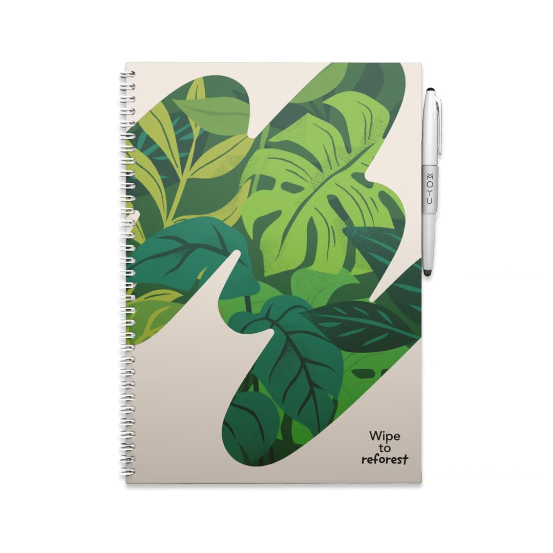 MOYU Erasable Notebook - A4 Stone Paper - Premium Cover - Sandy Jungle - Multifunctional Pages - Includes Erasable Pen, Cloth, and Pen Holder — image 1