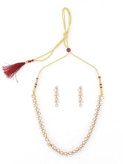 ZAVERI PEARLS Contemporary Look Pearls Choker Jewellery Set For Women-ZPFK9439