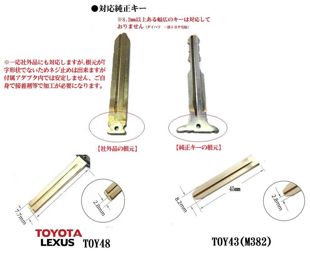 Amazon | YU・I PARTS トヨタ互換 ブランクキー 補修キット サイド2