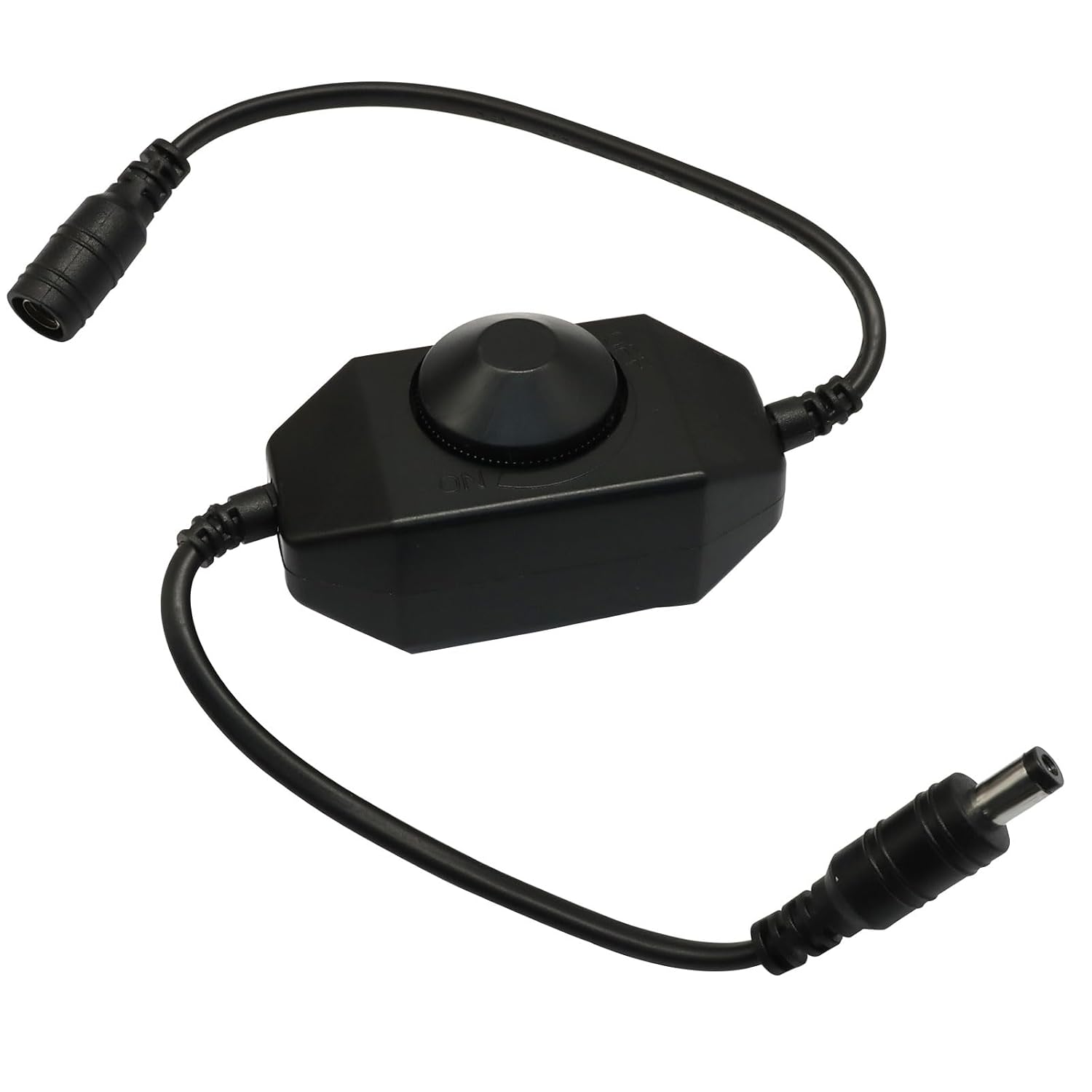 1 Pack LED Strip Dimmer Switch, Black Inline Rotary Switch, Adjustable Lighting Controller Manual Knob Dimmer for LED Strip Lights/Lighting Enthusiasts