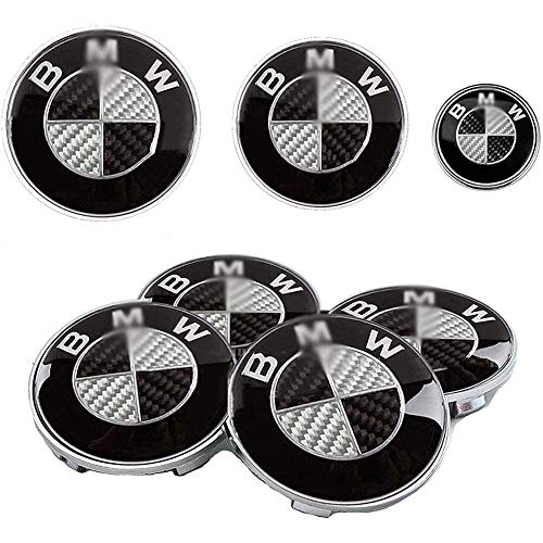 HELMT 7pcs Emblema de Fibra de Carbono para BMW, capó 82mm +...