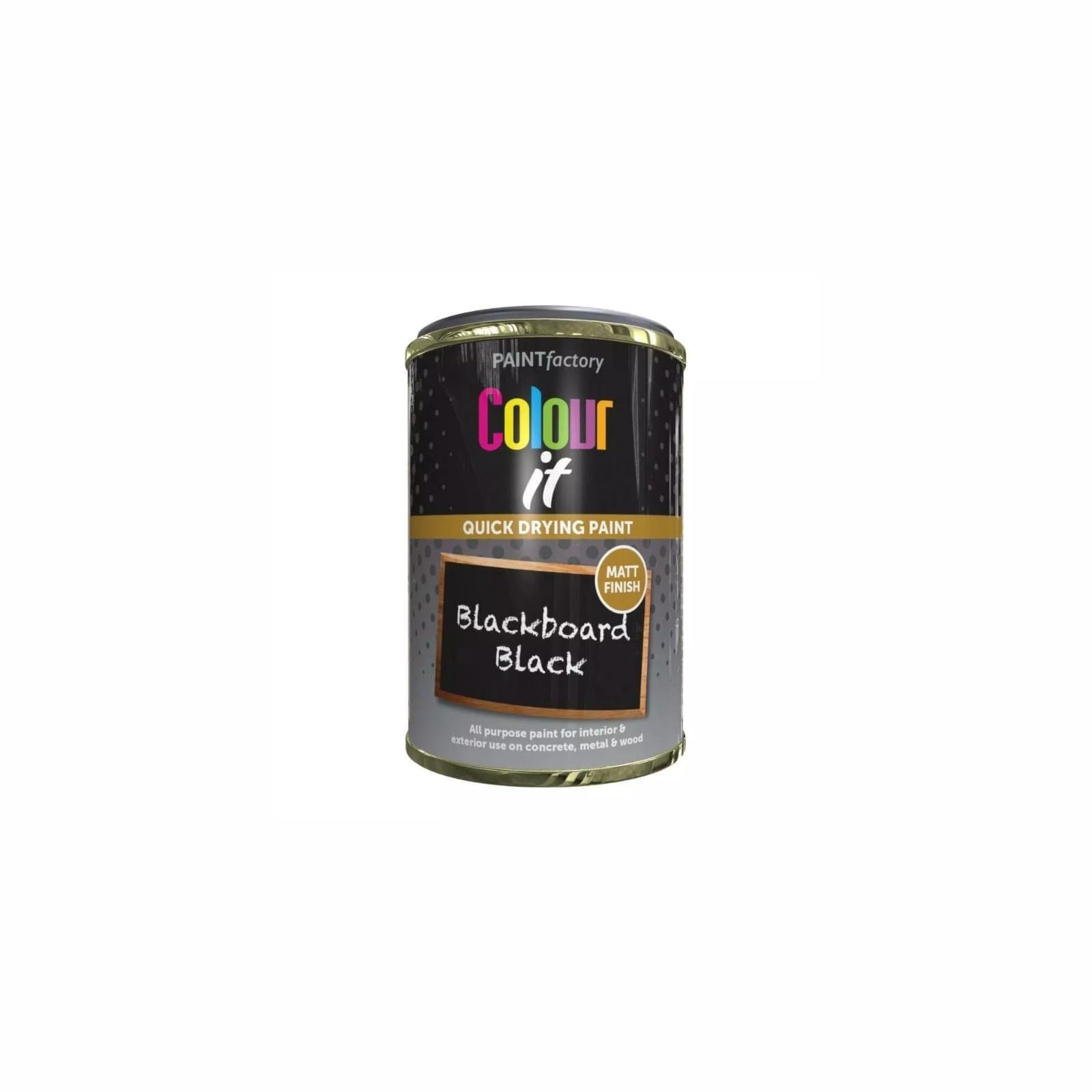 RIZZIIZ All Purpose Blackboard Black Tin Paint, Matt Finish, Quick-Drying Formula, Durable & Long Lasting Performance, Non Cracking, Suitable For Both Interior And Exterior Use, 300ml (1PCS)