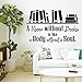 HUANYI A Room Without Books Quote Library Wall Sticker Decal Vinyl Wall Art Transfer