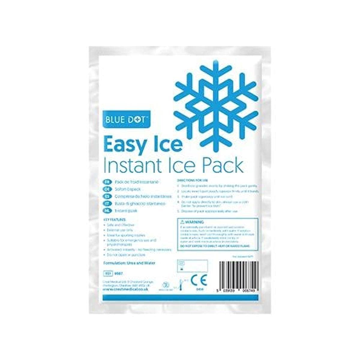 Wallace Cameron 9987 Blue Dot Easy Ice Kleiner Mehrsprachiger Sofort-Eisbeutel, 19 cm x 13 cm