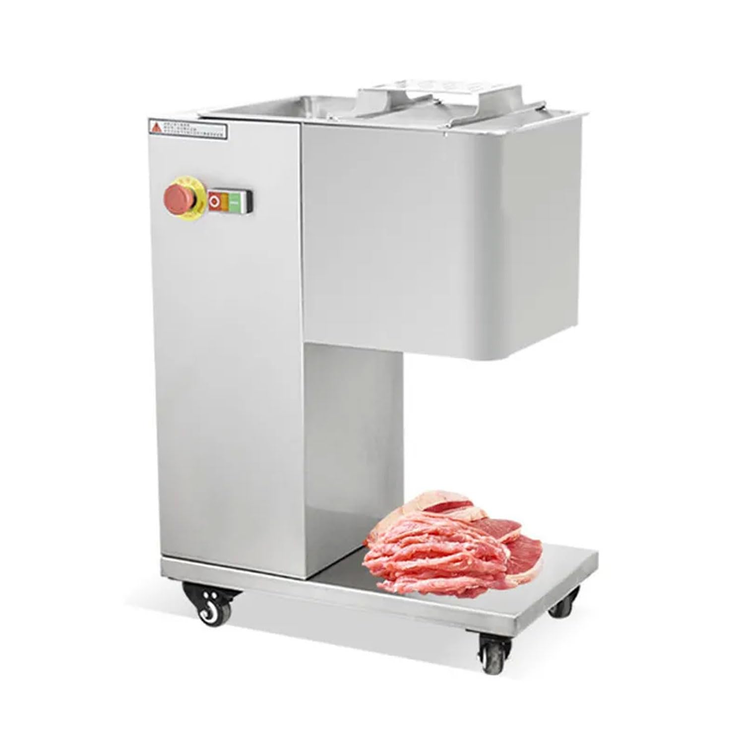 Kommerzielle 750-W-Fleischschneidemaschine, 500 Kg/h Standmodell, Edelstahl-Fleischschneider Mit 3-mm-Klinge, Anpassbar, Elektrischer Schneider Für Rindfleisch, Fisch, Schweinefleisch, Schinken