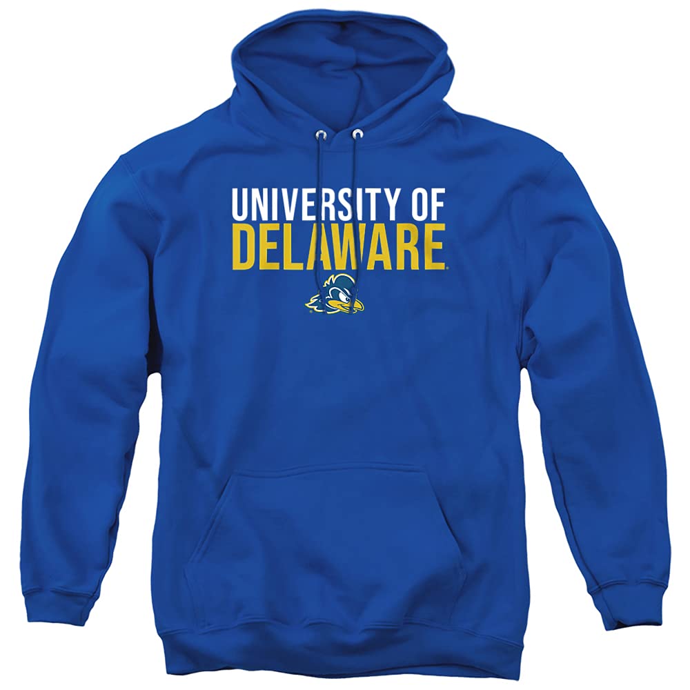 University of Delaware Official Stacked Unisex Adult Pull-Over Hoodie,Royal Blue, 2X-Large