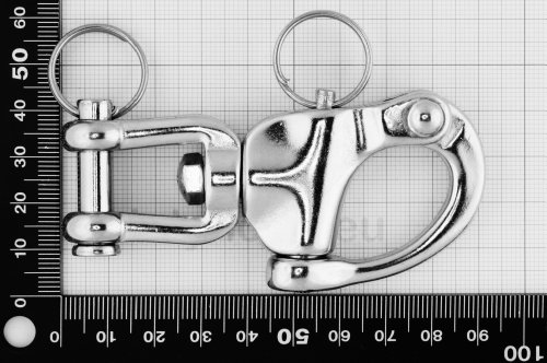 Moschettone con catene girevoli 87mm, acciaio inox...