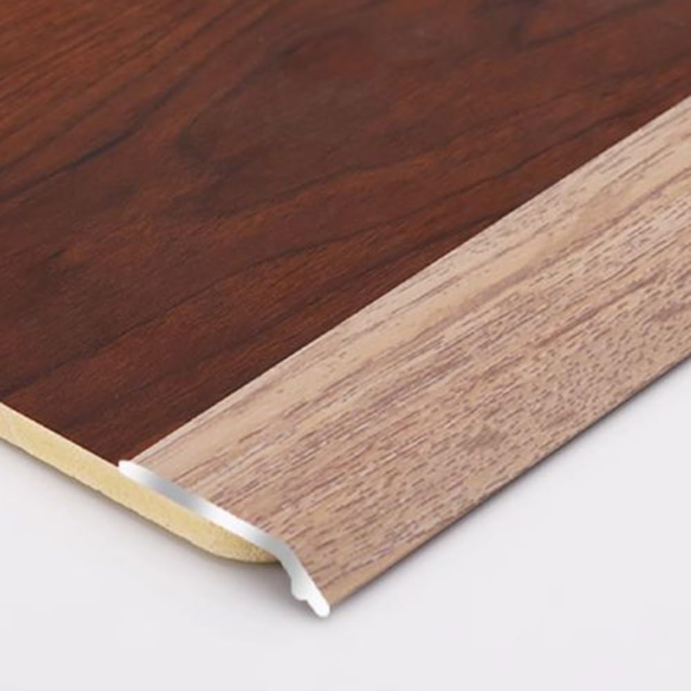Bande de Transition pour seuil, 91 cm (36 po), Bande de Transition pour seuil de Porte en Aluminium, Rampe de seuil, réducteur pour Porte/Tapis/carrelage/seuil, cannelure Extra Large (Marron, Largeur