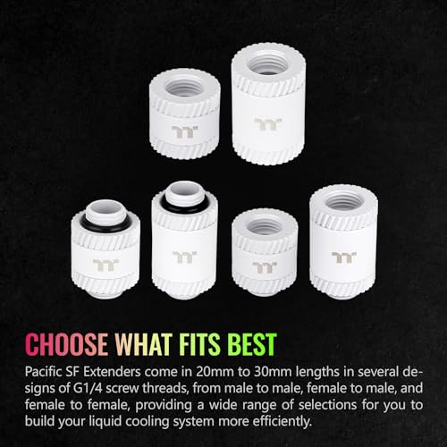 Image of Thermaltake Pacific SF Female to Male 20mm Extender White /DIY LCS /Fittings CL-W392-CU00WT-A