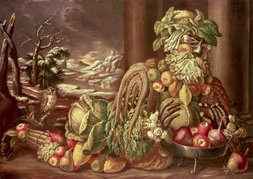 Toile L'hiver Arcimboldo affiche d'art portrait 60x90cm pour habiller un grand mur vide