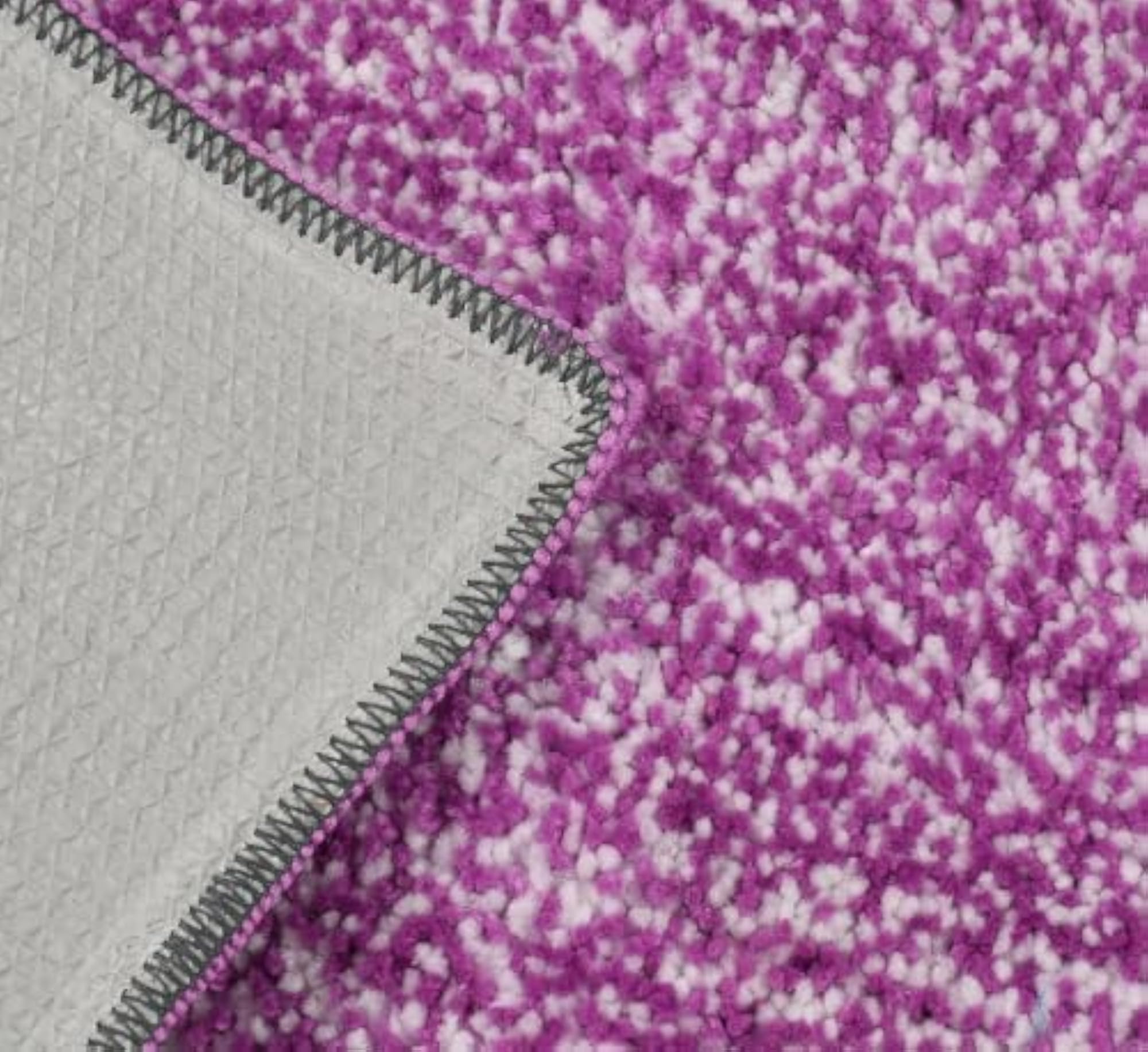 Bordered Pattern Purple Bath Mat - Pack of 2