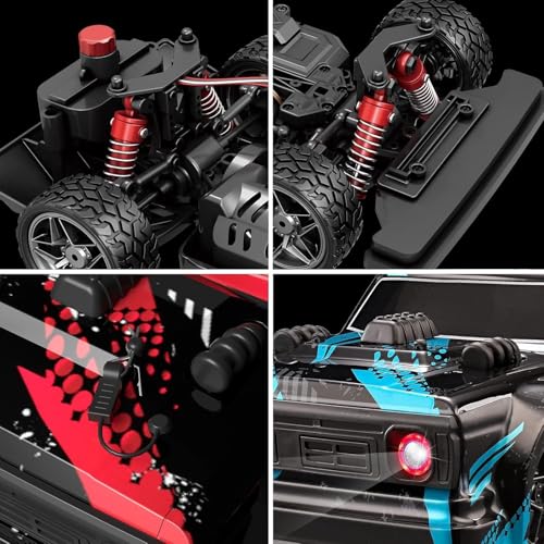 Image of RC Drifting Racing Cars 1 /14 Remote Control High Speed Car, 40km /h 4WD RC Truck 4X4 Off-Road Fast Hobby RC Vehicle Toy with Lights for Boys Kids and Adults (HIGH Speed Racing CAR 36+ KM)