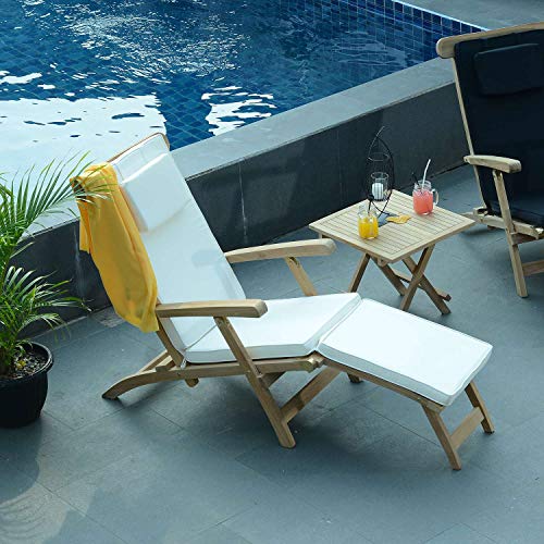 Teck'Attitude Matelas Crème pour Chaise Longue