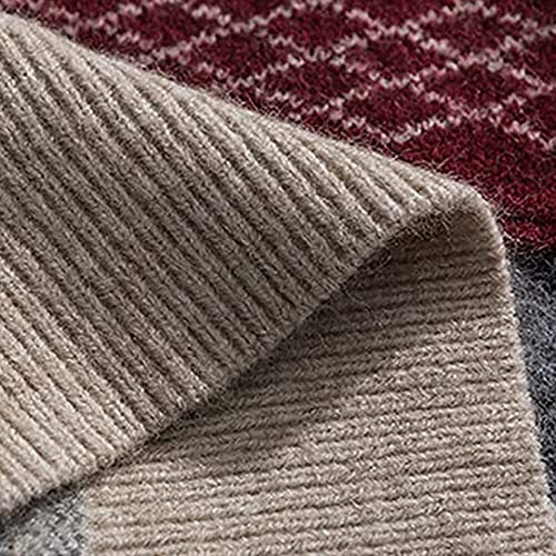 PEHMEA Men's Vintage Striped Sweater Oversized Knitted Pullover Crewneck Long Sleeve Colorblock Jumper Tops(Coffee-L)4