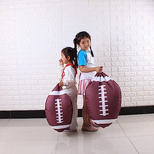 Hwoek Children's Bean Bag Chair Cover Multi-Purpose Cloth Cover Lazy Lounger Bean Bag Chair Cover (No Filling) Soft Storage Bag Comfy Chair-Toys,Rugby,18In #TOP4