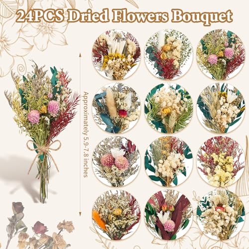 Ramo de Flores Secas Hechas a Mano 24 Piezas miniatura 2