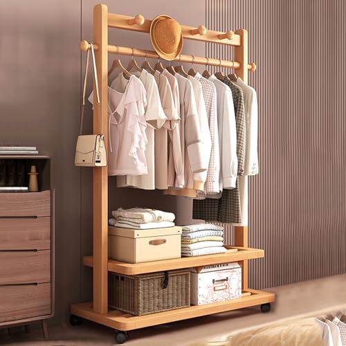 Portant à vêtements en bambou pour optimiser les petits espaces - 2