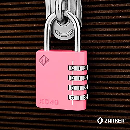 Image of XD40 Combination Lock, 4-Digit Padlock for School Gym Sports LockerLock, Fence, Toolbox, Case, Hasp Storage (10-Pack, Pink)