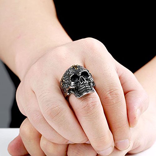 Image of Genuine Stainless Steel Ring Jewelry for Men Fashion Punk Biker Skull Rings
