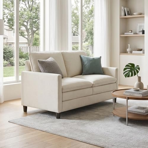 Image of Small Sofa Couch for Small Spaces, Cloud Couch | Comfortable fabric for Living Room, Bedroom