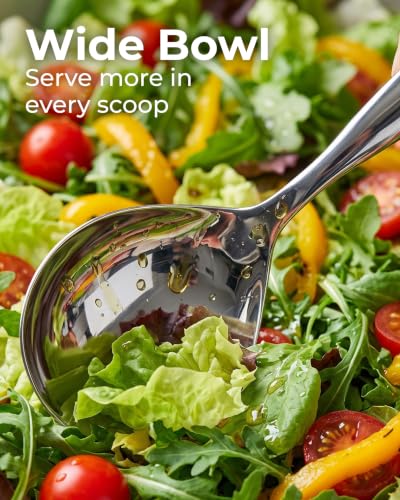 Image of Zulay Kitchen Stainless Steel Serving Spoon - 11.5 inch Large Cooking & Serving Spoon with Ergonomic Handle - Durable, Rust-Resistant & Dishwasher Safe Kitchen Utensil for Cooking and Buffets | 11.5 inch Large Cooking & Serving Spoon with Ergonomic Handle - Durable, Rust-Resistant & Dishwasher Safe Kitchen Utensil