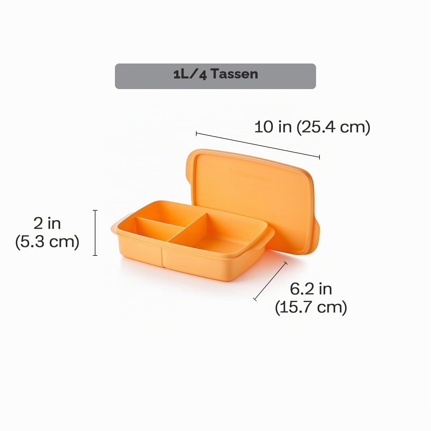 Tupperware Lunch-It Portion & Go Lunchbox für Lebensmittel, spülmaschinenfest, BPA-frei (4 Tassen/1 l)