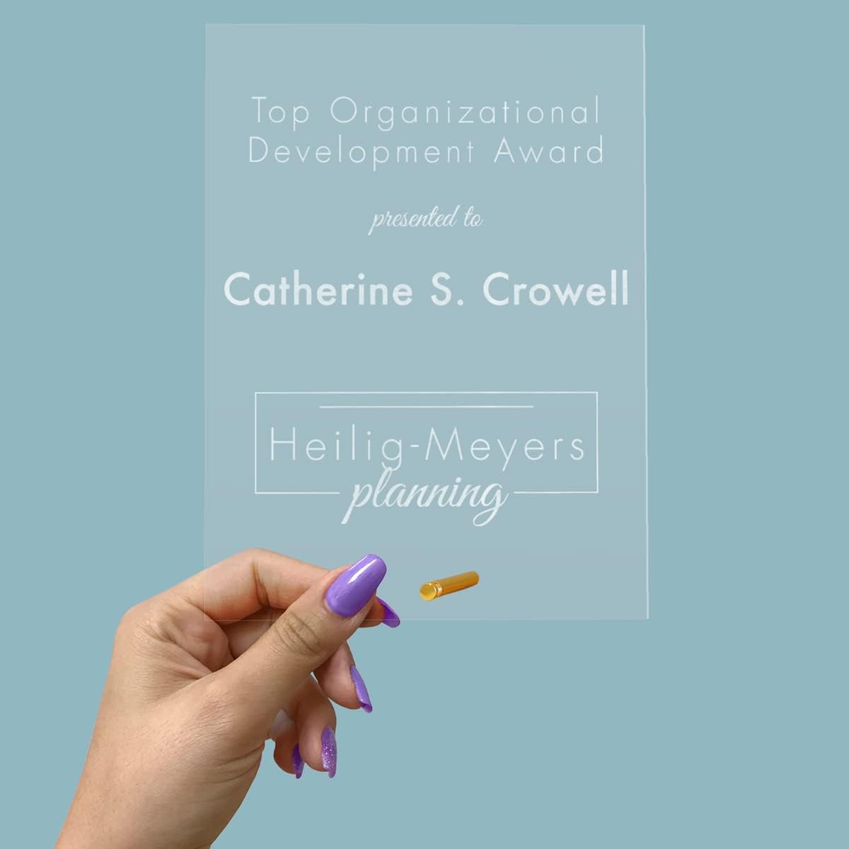 Custom Economy Acrylic Awards Offered in a Variety of Shapes and Sizes Includes Unlimited Text and Your Logo (8", Rectangle)