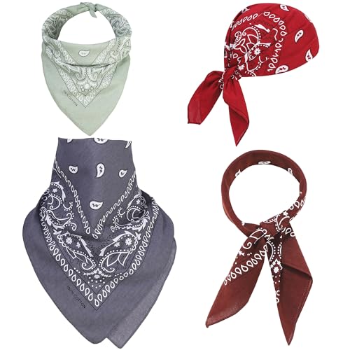 Image of Mochabao 100% Cotton 27 inch x 27 inch Large Bandanas for Men & Women, Multi-Purpose Bandana Headbands, Square Head Scarf