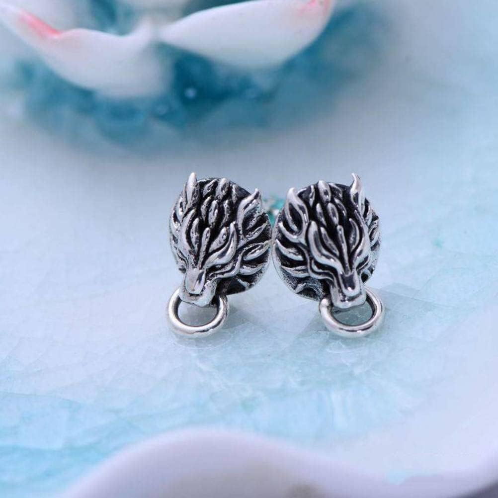 Earrings for Girls, Sterling Earring Retro Thai Wolf Head Male Ear Stud