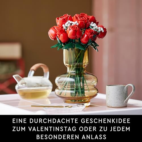 LEGO Icons Rosenstrauß, künstliche Blumen als Deko, Botanical Collection Set für Erwachsene, Liebes-Geschenk zum Valentinstag oder Jahrestag für Frauen, Männer, Partner,... – Bild 6