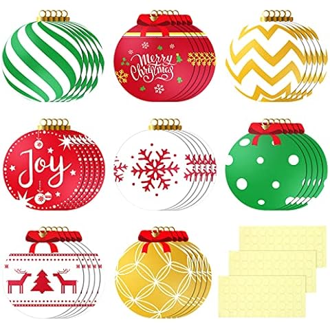 40 Pcs Christmas Winter Theme Colorful Cutouts Winter Theme Cutouts Christmas Ball Shaped School Bulletin Board Decorations with Glue Point Dots Christmas Party Decoration for Holiday Classroom Decor Cover
