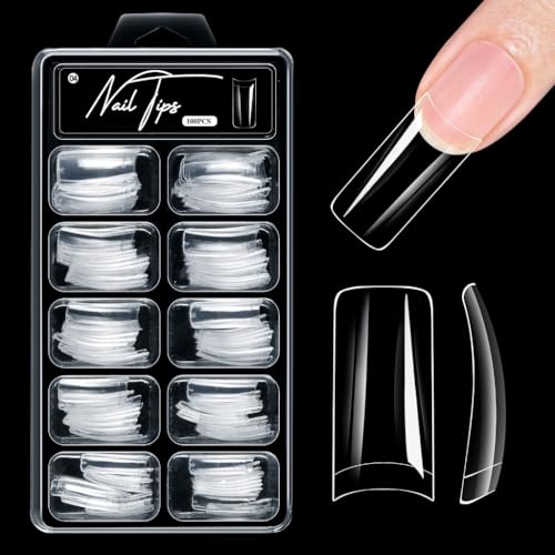 Acrylic Nails Tips French Nails Tips for Acrylic Nails Full/Half Covers Artificial False Nails Tips with Storage Case