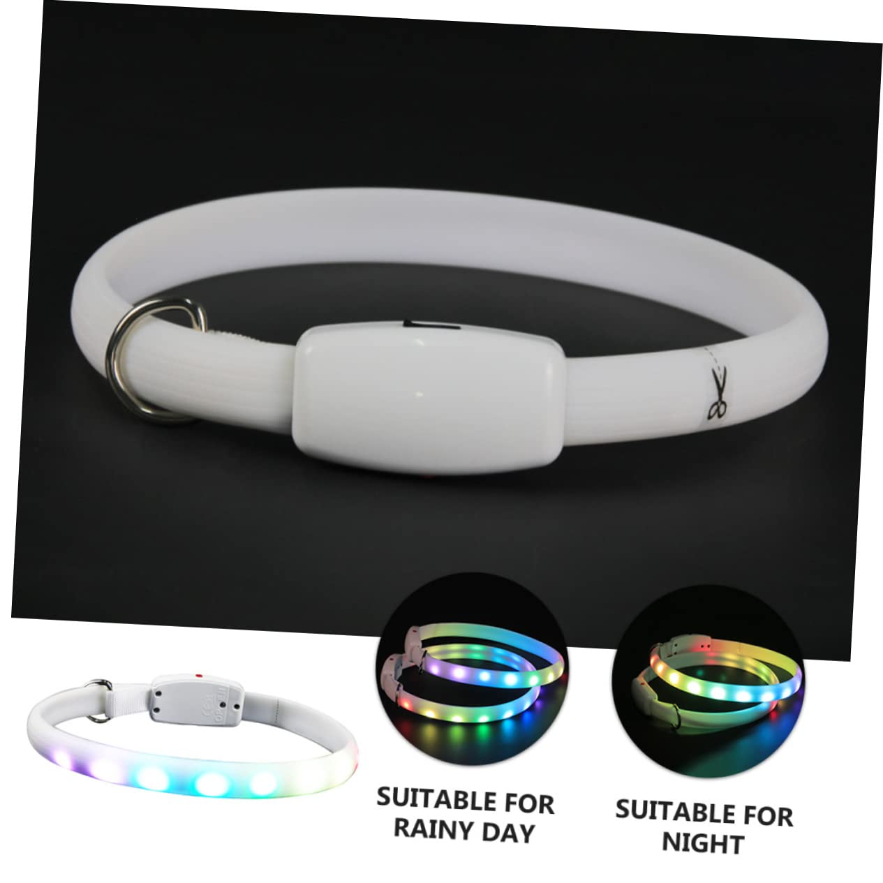 Happyyami Collar Led Recargable USB para Prueba De Agua y Collar Luminoso Paseos y Seguridad De