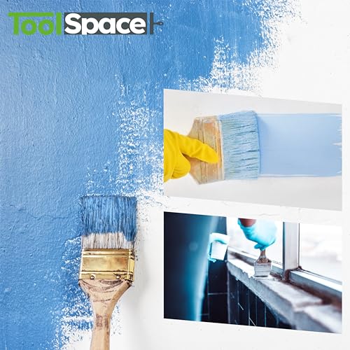 ToolSpace Pinselset Flachpinsel Set 24er Borstenpinsel 50 mm Flachpinsel-Set Naturborsten Pinsel Holz Griff Lackierpinsel Malerpinsel Lasurpinsel Streichen Wänden Malerbedarf Wandfarbe Streichpinsel