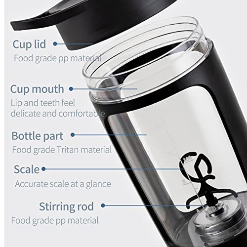 EQURA Electric Shaker Bottle, Blender Bottles, Made with Tritan - BPA Free - Portable Mixer Cup/USB Rechargeable Shaker Cups for Protein Shakes and Meal Replacement Shakes 650ml (Pink) - Image 6