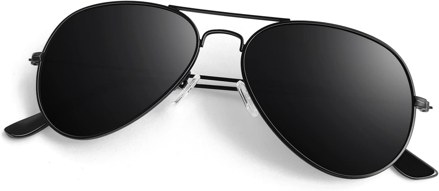 Pilot Sunglasses Men Womens Lightweight Metal Frame Polarized Shades UV400 Protection