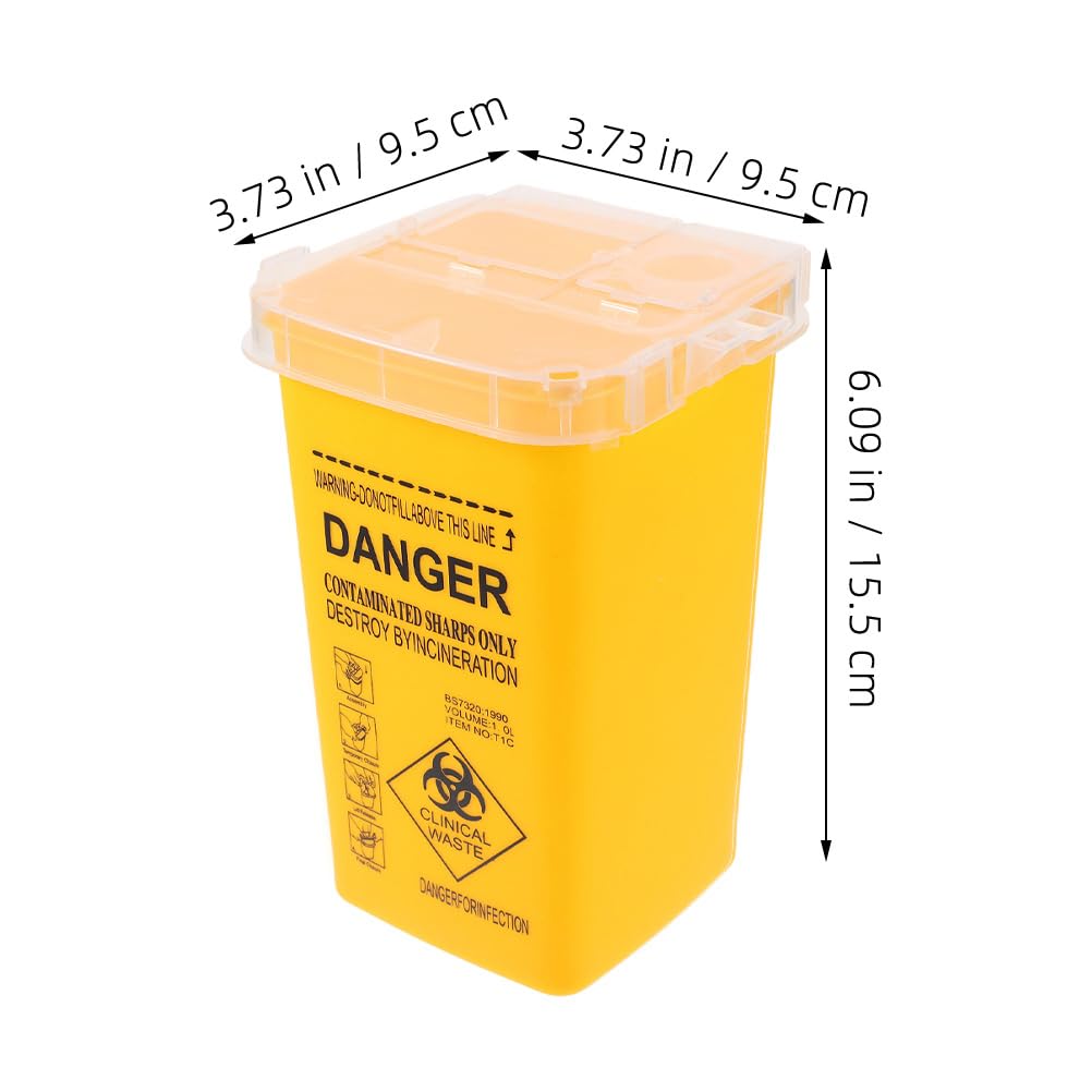 Contenitore di raccolta ago 1 litro 1000 ml scarico sicuro aghi siringhe smaltimento Biohazard medico